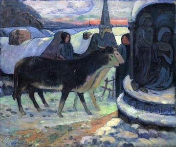 ポール・ゴーギャン Painting - クリスマスの夜 牛の祝福 ポール・ゴーギャン